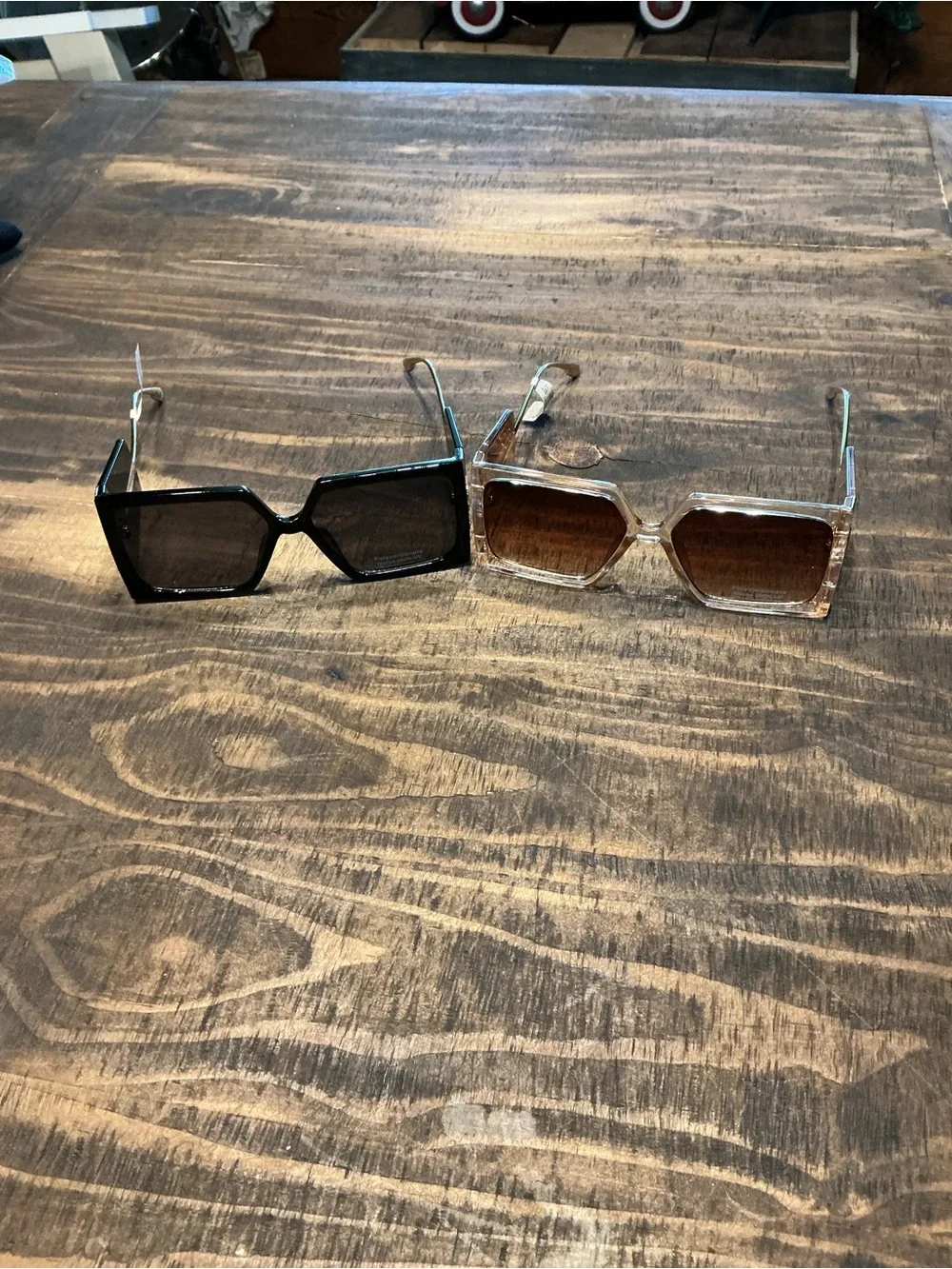 Ashley Stewart Oversized Square Sunglasses - Black & Brown Tortoise